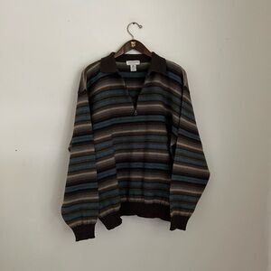 Vintage merino wool quarter zip sweater